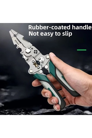 Fastbuy Green Tel Düzenleyici Pense - Katlanır Elektrikçi Aleti, Sıkma Kesme, Cıvata Anahtarı