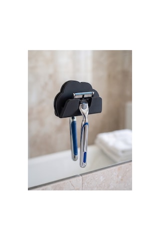 Tıraş Bıçağı Askısı Duvar Tipi Banyo Jilet Düzenleyici Bulut Tasarım Siyah