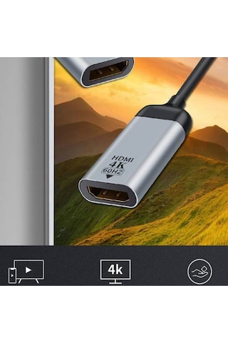 Polham 4K HDMI to Type-C Dönüştürücü 60Hz 20CM Type-C Görüntü Akt