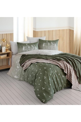 İyi Geceler İstanbul Vioricas Çift Kişilik Battaniyeli Yeşil Nevresim Takımı Yeşil