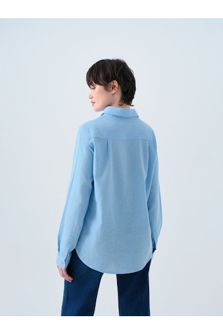 LOFT Loose Fit Kadın Gömlek U.kol Lf2039039 Q1.v1 Mavi