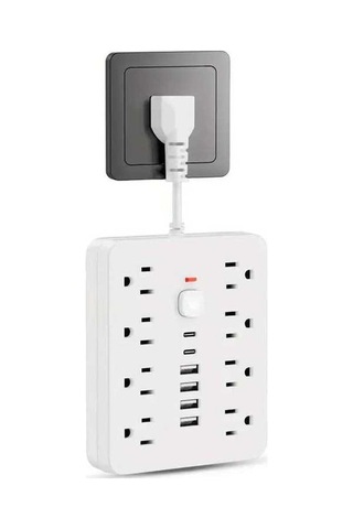 Fortunelane Ofis Gücü 14 Fonksiyonlu Priz - 8 Soket, 4 Usb, 2 Type-c Pd