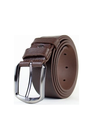 Gayış Özel Kutulu Hakiki Deri Kot - Kumaş Kahverengi Erkek Kemeri