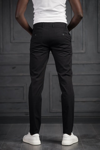 Perpant Slimfit Küçük Armürlü Yazlık Pamuklu Gabardin Pantolon Siyah