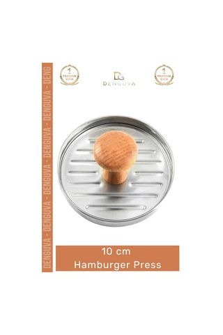 Köftekalıbı Profesyonel Metal Ahşap Saplı Gurme Köfte Şekillendirici Izgara 10 Cm Hamburger Press Çok Renkli