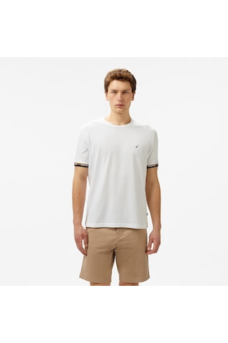 Nautica Erkek Beyaz Regular Fit T-shirt 026 V55225t Beyaz