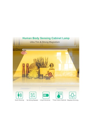 Suofeng Ev İçi Akıllı Vücut Algılama Led Dolap Lambası - Usb Şarjlı Sürekli Parlaklık Ayarlı 40cm Işık Şeridi Diğer
