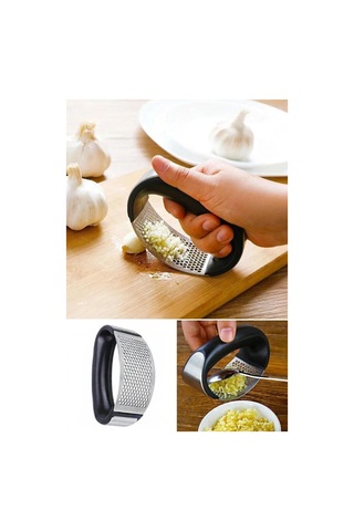 Mithra Life Ergonomik Tutma Saplı Çelik Sarımsak Ezici Mıt1118 Siyah
