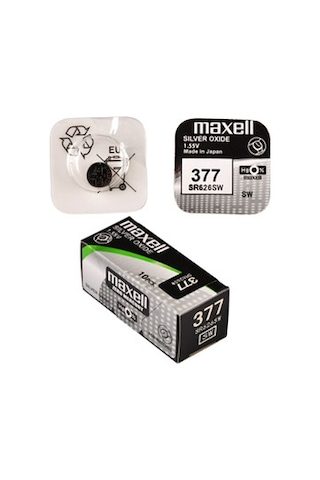Maxell 377 SR626SW 1.55V Gümüş Oksitli Saat Pili 10'lu