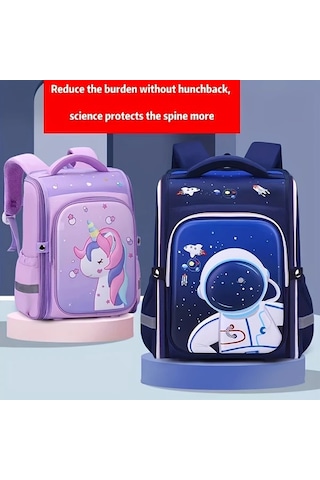 Dream011 Pembe Geniş Boyut İlkokul Çantası 2-6 Sınıflar İçin Yük Azaltma Sırt Koruma Ultra Hafif Pembe