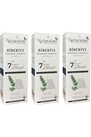 Naturaline Biberiye Şampuanı 400 Ml 3 Adet Roemary Shampoo 7 Doğal Bileşim Tüm Saçlar