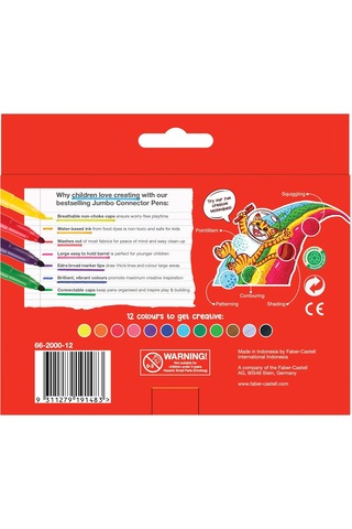 Lexroo Eğlenceli Jumbo Keçeli Kalem,12'li, 12 Renk