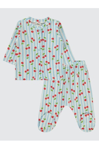 Civil Baby Kız Bebek Pijama Takımı 1-6 Ay Mavi Mavi