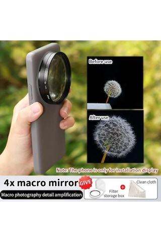 Konesam Xiaomi Mi 15ultra İçin 4x Makro Lens 67mm Fotoğraf Seti + Nd Gradyan Gri Filtre + Depolama Kutusu + Temizleme Bezi