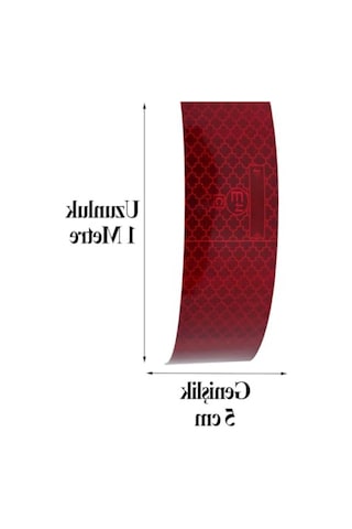 1 Metre Uzunluğunda 5 Cm Genişliğinde Kırmızı Reflektörlü İkaz Bantı