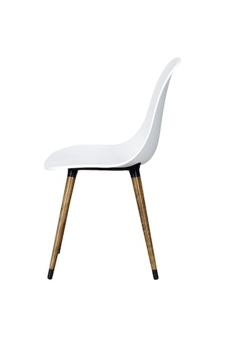 Vilinze Eames Kestane Ahşap Ayak Plastik Beyaz Sandalye
