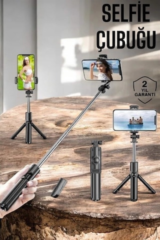 Mey Najmaddin Kumandalı Tripod Telefon Tutucu Selfie Çubuğu 360 Derece Dönebilen Najmaddin
