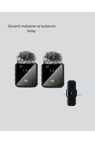 Home Canlı Yayın Ve Video Çekimleri İçin Çiftli Kablosuz Yaka Mikrofon