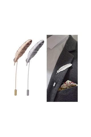 Flybuy Yaprak Tüy Sevimli İğne Gümüş Broş Ju Gümüş