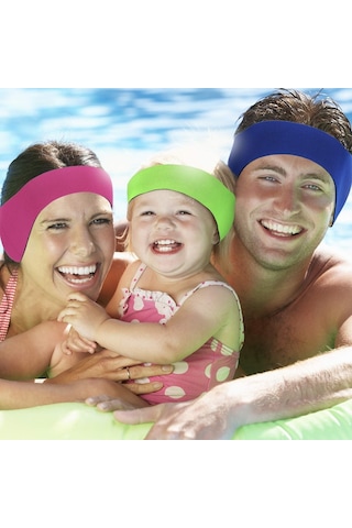 Yüzücü Saç Bandı Siyah Yetişkin için Su Bantı Kulak Koruyucu Çok Renkli