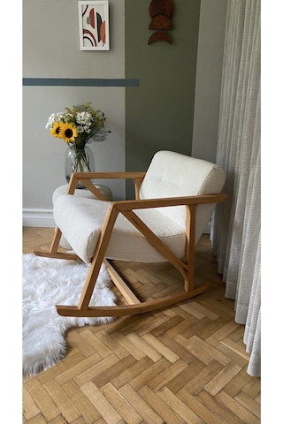 Nini Sallanan Ahşap Berjer