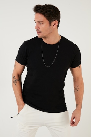 Buratti Bisiklet Yaka % 100 Pamuk Regular Fit Basic Erkek T Shirt 59020001 Siyah