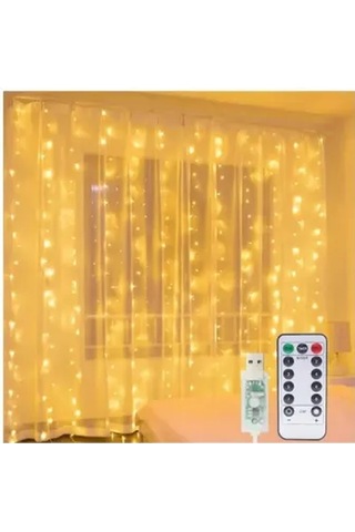8 Fonksiyonlu Uzaktan Kumandalı Peri Perde Led - 3x3 Metre Günışığı Çok Renkli
