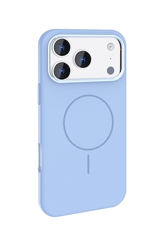 Apple Uyumlu iPhone 17 Pro Max Kılıf M-safe Şarj Özellikli Metal Kamera Çerçeveli Zore Edi Silikon Kapak Titanyum-Gri