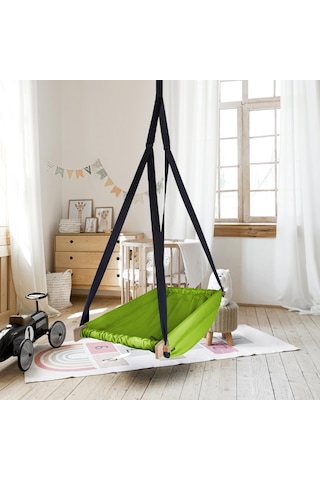 Bundera Flow Yeşil Ahşap Yaylı Zıpzıp Hamak Beşik Hoppala