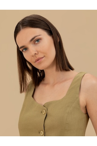 Pierre Cardin Kadın Yeşil Kısa Kollu Bluz 50263098-vr235 Yeşil