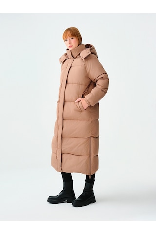 Loose Fit Kadın Kaban Bej