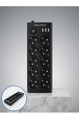 10'lu Çoklu Priz Usb Ve Type-c Şarj Girişli Akım Korumalı Grup Priz 0