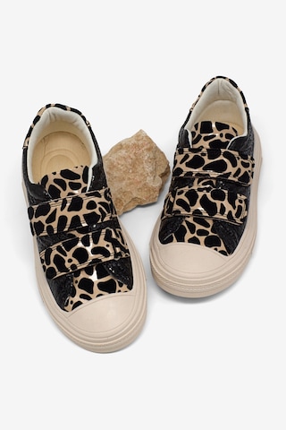 Tonny Black Çoçuk Sim Detaylı Cırtlı Rahat Kalıp Sneaker Çocuk Unisex Siyah Leopar Sneaker Tbarz1035 Siyah - Sarı