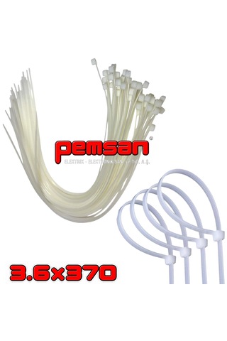 Pemsan 3.6x370 Mm Beyaz Plastik Kablo Bağı Pemsan 100 Lü Paket 3.6 X 370mm - Beyaz