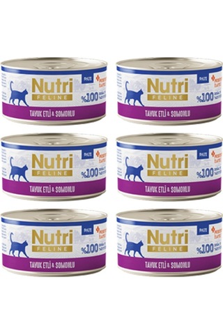 Nutri Feline Adult Pate 70gr Tavuk Etli &somonlu 6 Adet Yaş Yetişkin Kedi Maması