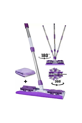 Sihirli Teleskobik Mop Yedek Bez Hediyeli Yer Mopu Fayans Duvar Yüzey Temizlik Mikrofiber Paspas