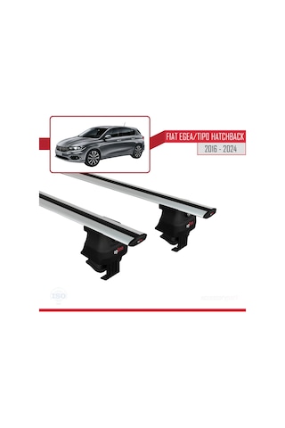 Fiat Egea / Tipo Hatchback 2016 Ve Sonrası İle Uyumlu Ace-4 Ara Atkı Tavan Barı Gri