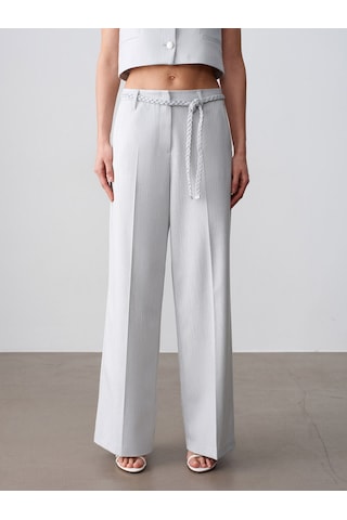 Dilvin 72688 Örgü Kemerli Pantolon-gri