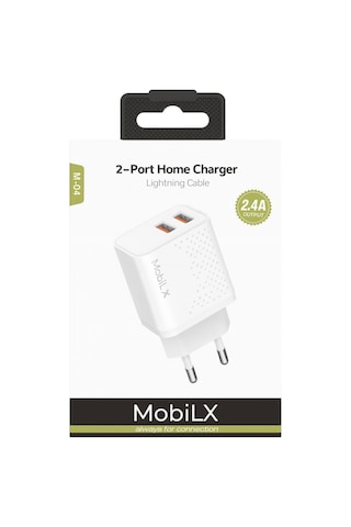 Mobilx 2.4a Apple Uyumlu iPhone 8 14 Pro Max Hızlı Şarj Adaptörü + Lightning Kablo