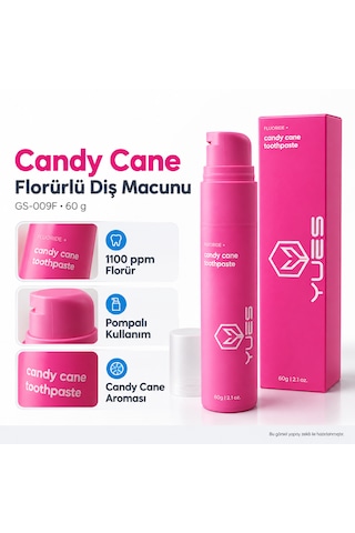 Yues Florürlü Pompalı Diş Macunu Candy Cane Aromalı 60 G Beyazlatma