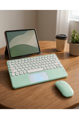 Bluetooth Touchpad Klavye, Ultra İnce Taşınabilir Q Klavye