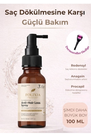 Folixia Anti-Hair Loss Yoğun Saç Bakım Spreyi 100 ML + Dermaroller