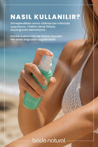 Bade Natural Aloe Vera Onarıcı Jel Sprey Güneş Sonrası Nemlendirici %100 Doğal 100 ML