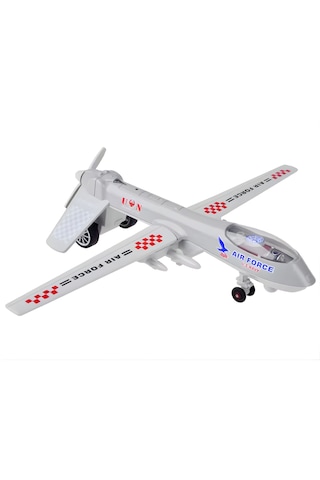 Oyuncak Uçak Çek Bırak - Diecast Işıklı Askeri Uçak