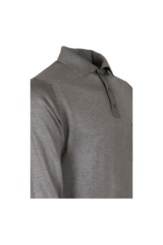 Erkek Açık Gri Kazak Polo Yaka Yünlü Klasik Normal Kesim Rar00816