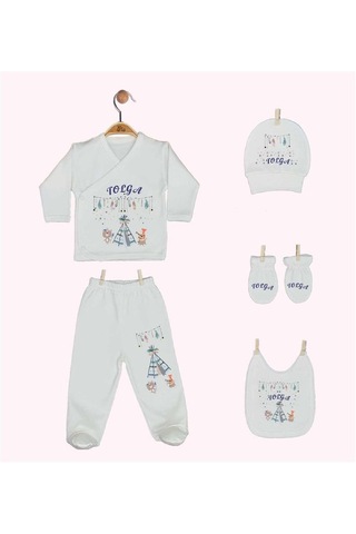 Pia Baby Gl 1942-08 İsme Özel Yastık Zıbın Set Krem