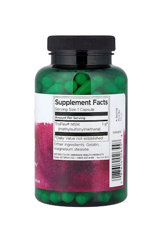 Swanson Vitamins Truflex Msm Methylsulfonylmethane Bone, Joint & Cartilage 1,000 Mg 120 Capsules