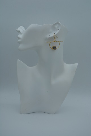 Stoneage Jewellery Kuvars Taşlı Taşarım Küpe Altın Rengi Altın