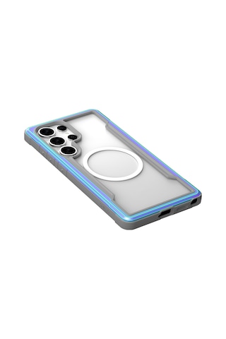 Galaxy S25 Ultra Kılıf Magsafe Uyumlu Airbagli Raptic Shield Serisi Şeffaf Yüzey Kapak Colorful