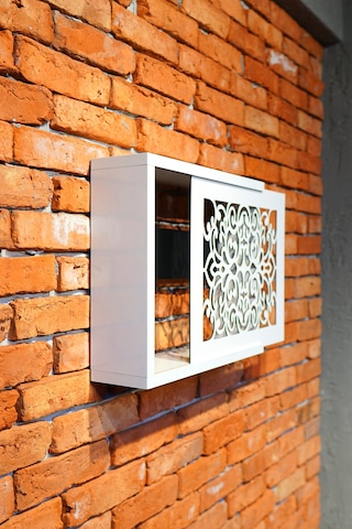 Modem Saklama Kutusu Sürgülü Yana Açılır 35 X 40 Motifli Beyaz